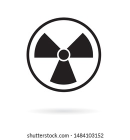 black radioactive icon- vector illustration