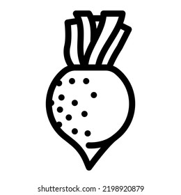 black radish line icon vector. black radish sign. isolated contour symbol black illustration