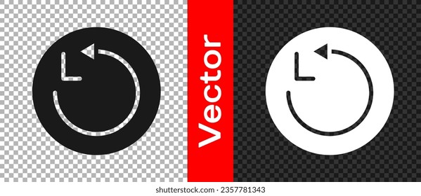 Black Radius icon isolated on transparent background.  Vector