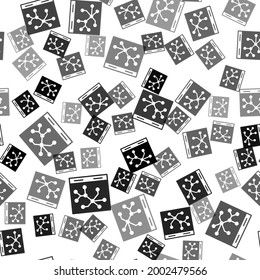 Black Railway map icon isolated seamless pattern on white background.  Vector