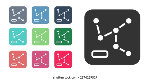 Black Railway map icon isolated on white background. Set icons colorful. Vector