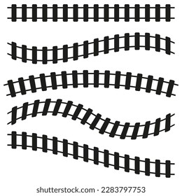 black railway parts. Construction line logo. Vector illustration.