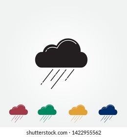 Black Rain Clouds icon , vector illustration Solid Style - Vector