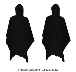 Black rain coat. vector illustration