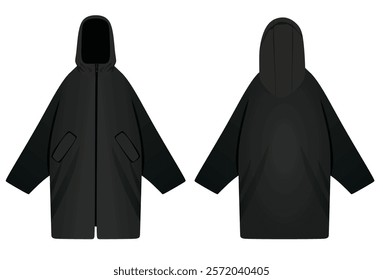 Black  rain coat. vector illustration