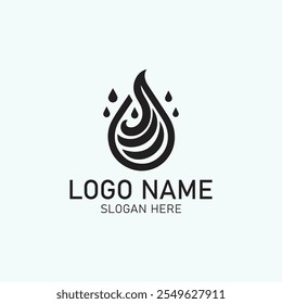 Diseño de logotipo de Vector de lluvia negro