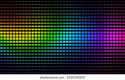 Black and rainbow abstract background with squares, rectangles, stripe pattern, modern geometric pattern, gradient. Chart shape	
