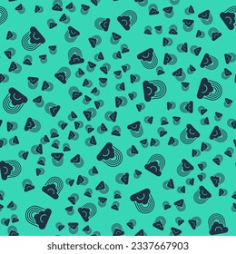 Black Rainbow with cloud icon isolated seamless pattern on green background.  Vector