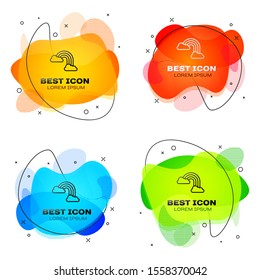 Black Rainbow with clouds icon isolated on white background. Set abstract banner with liquid shapes. Vector Illustration