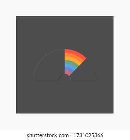 Schwarzer Regenbogen flach auf schwarzem Hintergrund. Für Design, Blogging, Textilien, Marketingkonzepte, LGBT-Symbol.