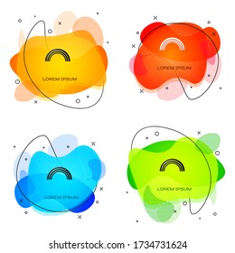 Schwarzes Rainbow-Symbol isoliert auf weißem Hintergrund. Abstraktes Banner mit flüssigen Formen. Vector Illustration