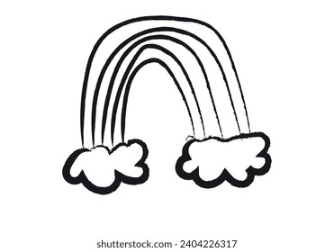 Icono de arcoiris negro hecho con trazo negro.