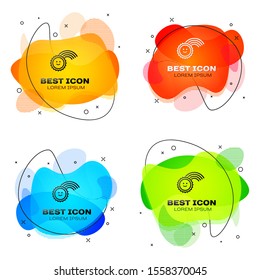 Black Rainbow with sun icon isolated on white background. Set abstract banner with liquid shapes. Vector Illustration