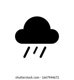 Black Rainy Icon, Cloud Vector