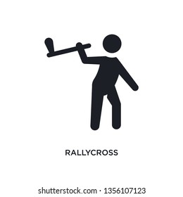 black rallycross isolated vector icon. simple element illustration from sport concept vector icons. rallycross editable logo symbol design on white background. can be use for web and mobile