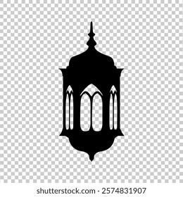 black Ramadan lantern vector illustration icon