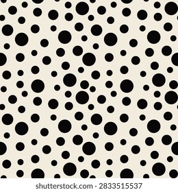 Black random dot background. Polka dot seamless pattern background for wallpaper, t-shirts, book covers, textiles, etc.