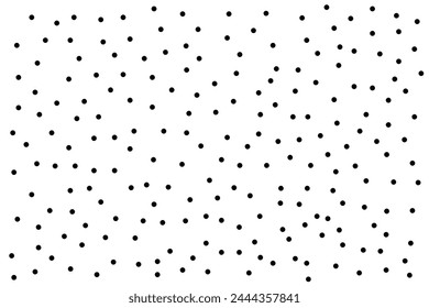 Black random dots on white background. Small polka dots seamless background pattern. Vintage texture.