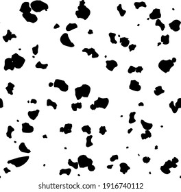 Black Random Ink. Seamless Fur Splatter. Leopard Texture. Vector Animal. Dalmatian Dog Texture. Dirty Dirt. White Animal Grunge. Monochrome Dot. Vector Dirt. Leopard Stain Blot. Seamless Paint Pattern