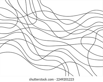 Fondo moderno abstracto de línea aleatoria negra