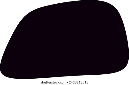 black random organic Blob shape. Modern vector organic random forms, minimalistic black fluid silhouette, simple smooth ink stain. Flat design elements. Vector illustration