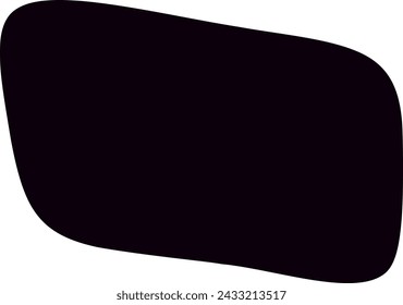 black random organic Blob shape. Modern vector organic random forms, minimalistic black fluid silhouette, simple smooth ink stain. Flat design elements. Vector illustration