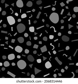 Black Random Spot Birthday. Small Pattern Cool Design. Abstract Vector Fun. Retro Curve Background. Gray Modern Christmas Frame White Drop Round Dot. Seamless Holiday Ball. Irregular Ink Dot Texture.