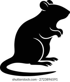 Ilustração de vetor de ícone de silhueta de rato preto