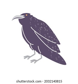 black raven bird icon isolated
