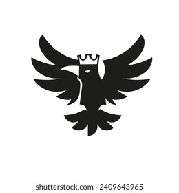 black raven crow logo design isolated on white background