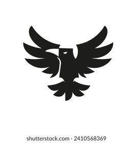 diseño de logotipo de cuervo negro raven aislado en fondo blanco