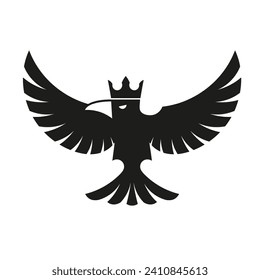 black raven crow logo design isolated on white background