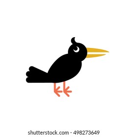 Black raven icon. Suitable for pattern or logo design. Vector illustration.