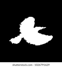 Black raven isolated on black background grunge style. Hand drawn crow vector illustration.