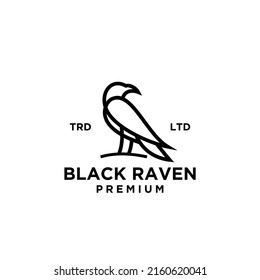 black raven line logo design