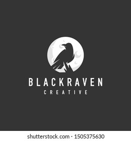 black raven logo - symbol sign vector illustration