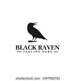 black raven logo vector design. for logo template