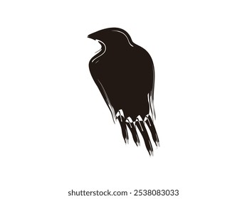 black raven silhouette design symbol vector on transparent background