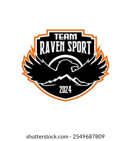 Black Raven Team Sports Mascot Logo Template Vector