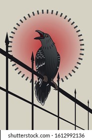Black Raven Traditional Tattoo Art Design
