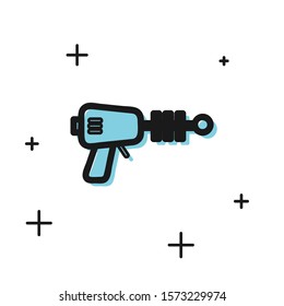 Black Ray gun icon isolated on white background. Laser weapon. Space blaster.  Vector Illustration