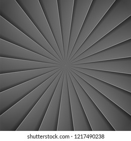 Schwarze Strahlen im Papierstil. Diagonale Linie und Streifen Hintergrund. Vektorgrafik für Design
