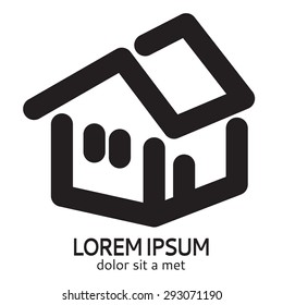 Black real estate icon - illustration