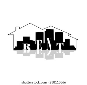 Black real estate icon. Vector eps 10