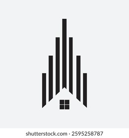Black Real Estate Logo. Construction Architecture Building Logo Design Template Element