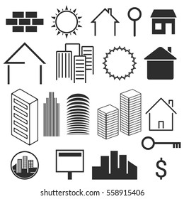 Black Real Estate Vector Elements Logos