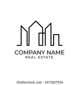 Black Real Estate Vector Emblem Logo - Vector