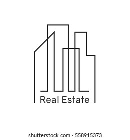 Black Real Estate Vector Emblem Logo