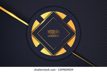 Black realistic background with gold element for background design