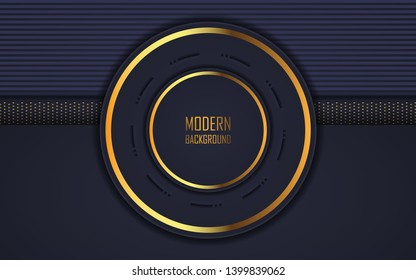 Black realistic background with gold element for background design